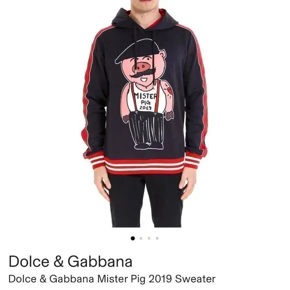 DOLCE & Gabbana SICILIANO PIG HOODIE Ltd Ed Collectors Scandal Dressy Sweatshirt - Picture 10 of 13